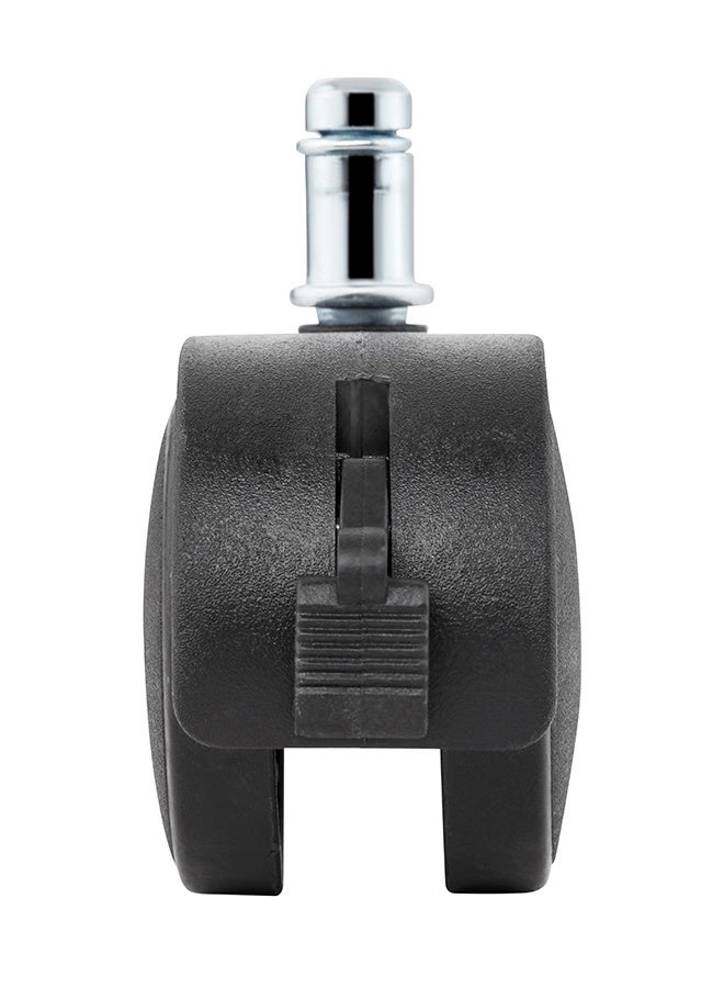 BMB tools 2inch 2-Piece Black Swivel & 2-Piece Swivel with Brake Splint Casters with 10x35mm Insert Rod - 25kg Capacity (100kg Total) Non-Marking Nylon Wheels for Office Chairs, Cabinets, Storage, Racks - Image 4